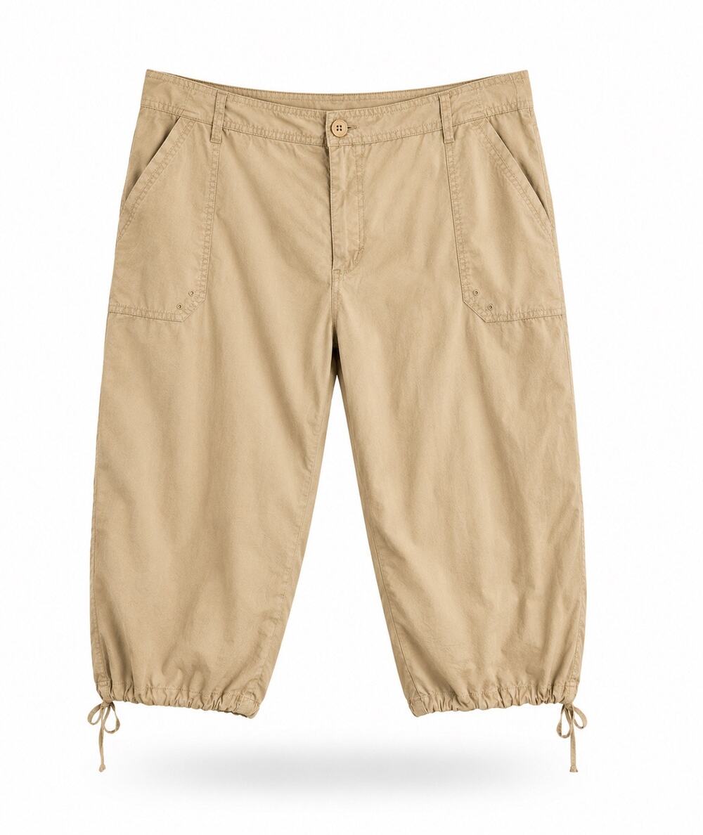 Merona Women’s Plus Size 18W Khaki Cargo Capri Pants Drawstring Hem NWT
